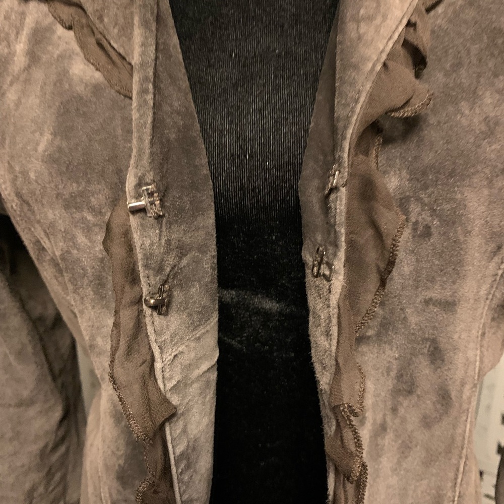 THINK TANK BROWN GENUINE SUEDE LIGHT JACKET - Picture 10 of 12